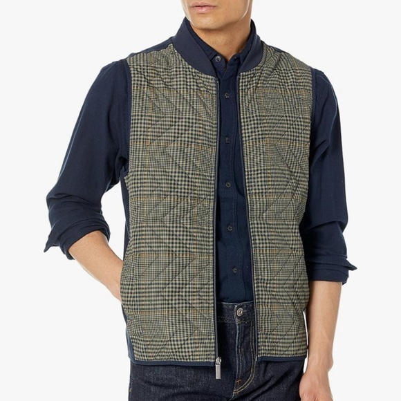 Perry Ellis Other - PERRY ELLIS PONTE KNIT PLAID QUILTED VEST